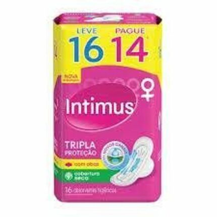 Absorvente Intimus Gel Cobertura Seca Com Abas 16 Unidades